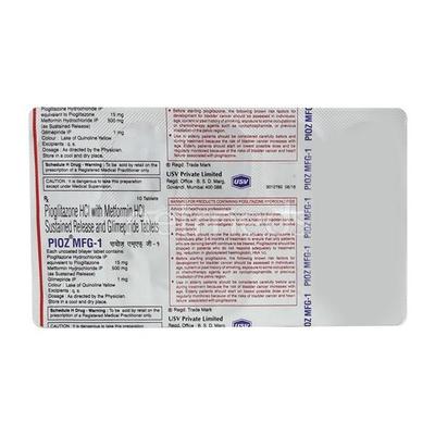 Pioz MF G1 Tablet 10'S - Diabetes-Ant
