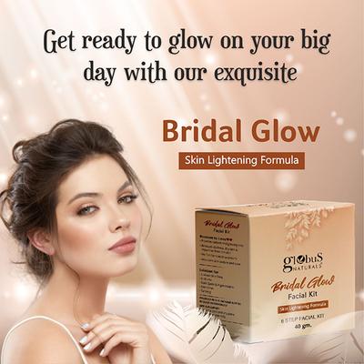 Globus Naturals Illuminating Bridal Glow 6 Step Facial Kit, for Radiant & Glowing Skin, 2's - Facial Kits