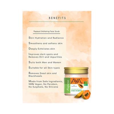 Aya Papaya Exfoliating Face Scrub, No Paraben, No Silicone, No Sulphae 100 ml - Scrubs & Exfoliants
