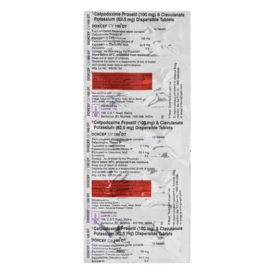 Doxcef CV DT 100mg Tablet 10'S - Bacterial Infections-Cep