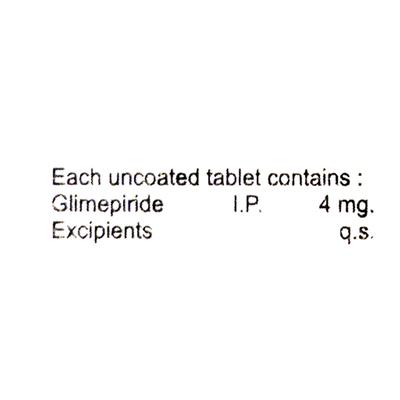 GLIMED 4mg Tablet 10's - Diabetes-Ant