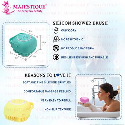 Majestique Bath Silicone Shower Scrubber, Suitable for All Skin Silicone Loofah - Multicolor 1's - Others