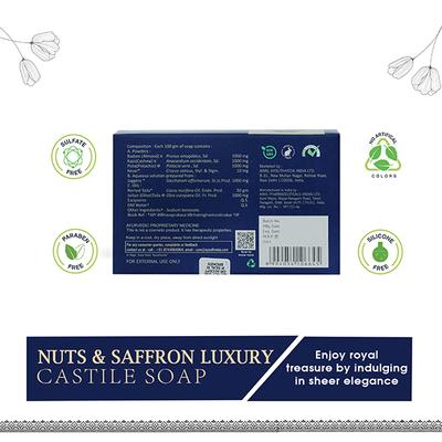 Ayouthveda Nuts And Saffron Luxury Castile Soap 110 gm - Hand Wash & Soaps