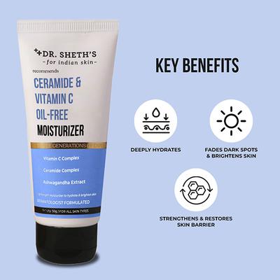 Dr. Sheth's Ceramide & Vitamin C Oil - Free Moisturizer 50 gm - Face Moisturizers