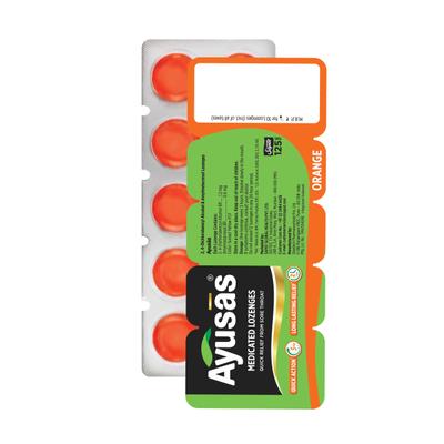 Sapat Ayusas Ayurvedic Lozenge - Orange 10's - Cough & Cold (Ayush)
