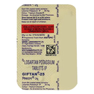 Giftan 25mg Tablet 10'S - Hypertension-Ang