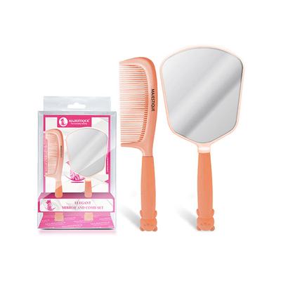 Majestique Elegant Mirror and Comb, Heat Resistant Detangling Comb, Hand Mirror - 2Pcs/Multicolor 1's - Hair Combs