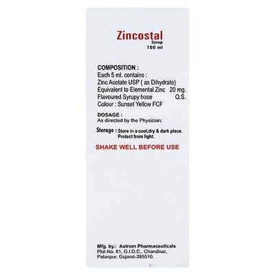 ZINCOSTAL Syrup 100ml - Supplements-Vam