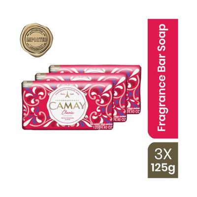 Camay Classic Carnations & Roses Beauty Soap with Indulging French Fragrance 125g 3's - Soaps