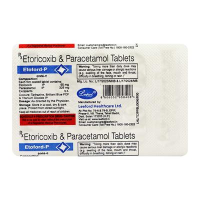 Etoford P Tablet 10'S - Pain relief-Nsa