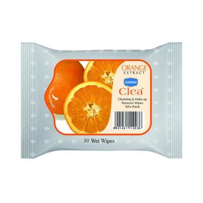 GINNI Cleansing & Makeup Remover Wet Wipes (Orange) (30's Wipes/Pack) 1's - Make Up Removers
