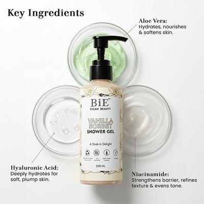 BiE Vanilla Sorbet Shower Gel 200 ml - Shower Gels & Body Wash