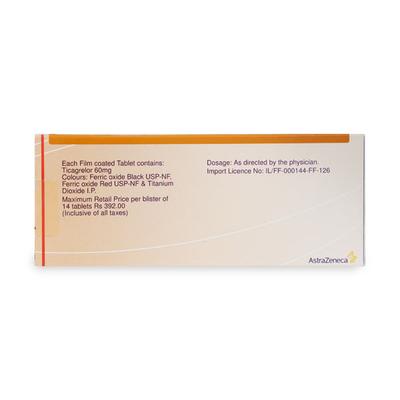 Brilinta 60mg Tablet 14'S - Blood Clot-Ant