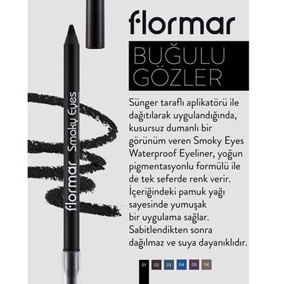 Flormar Smoky Eyes Waterproof Eyeliner 01 Carbon Black 1.14 gm - Eyeliners