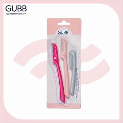 GUBB Face & Eyebrow Razor - 3 Foldable Facial Razors 50 gm - Massagers