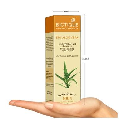 Biotique Bio Aloe Vera Lotion SPF 30 Sunscreen for Normal to Oily Skin 120 ml - Face Sunscreen