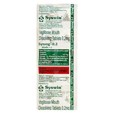SYSVOG 0.2mg Tablet 10's - Diabetes-Ant