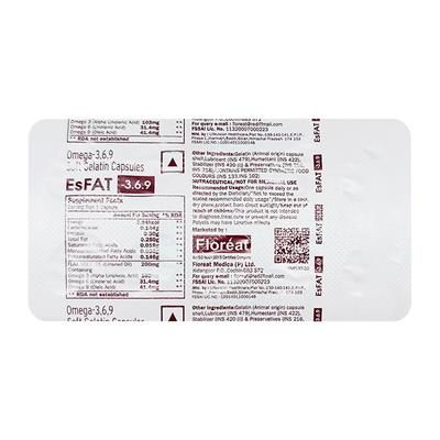 ESFAT 3.6.9 Softgel Capsule 10's - Supplements-Sup