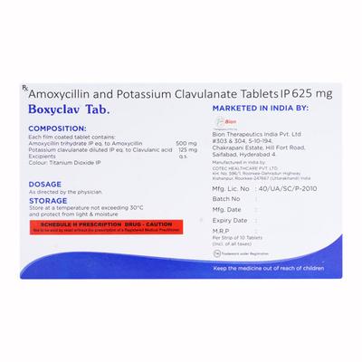 BOXYCLAV Tablet 10's Price, Uses, Side effects, Substitutes | Netmeds
