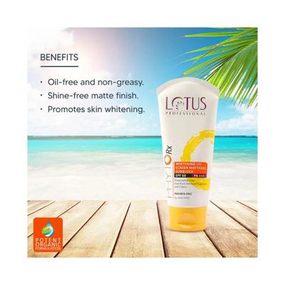 Lotus Professional PHYTORx Whitening UV Screen Mattegel Sun Block SPF 60 PA+++ 75 gm - Face Sunscreen