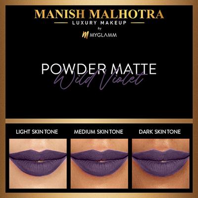 Manish Malhotra Beauty MyGlamm Powder Matte Lipstick Wild Violet 4 gm - Lipsticks