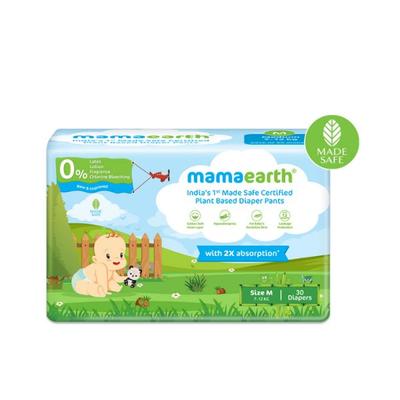 Mamaearth Plant-Based Diaper Pants for Babies - 7-12 kg (Size M - Diapers) 30's - Diapers & Wipes