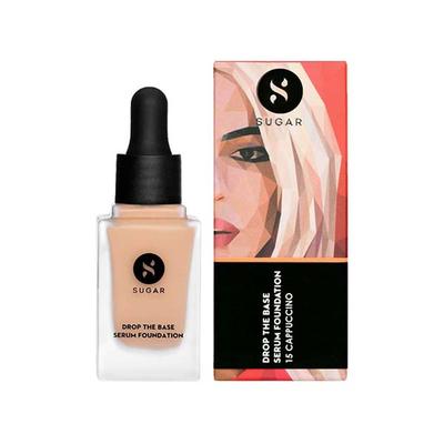 Sugar Cosmetics Drop The Base Serum Foundation - 15 Cappuccino (Light, Cool Undertone) 20 ml - Foundation
