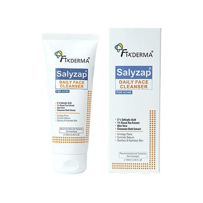 Fixderma Salyzap Face Cleanser 2% Salicylic Acid For Oily & Acne Prone Skin Face Wash 100 ml - Face Wash & Cleansers