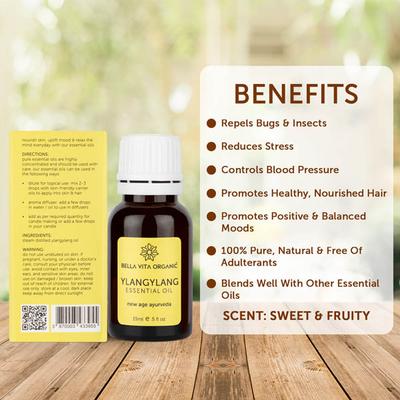 Bella Vita Organic Ylang Ylang Essential Oil 15 ml - Massage Oils