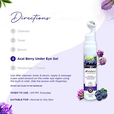 Astaberry Indulge Acai Berry Bio Hyaluronate Under Eye Gel for Skin Renew -Improve Dark Circles 15 ml - Under Eye Creams & Serums