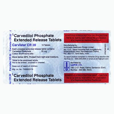 Carvistar CR 20mg Tablet 10'S - Hypertension-Bet