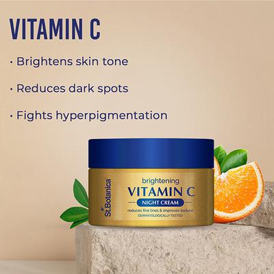 St.Botanica Vitamin C, E & Hyaluronic Acid Brightening Night Cream 50 gm - Night Cream