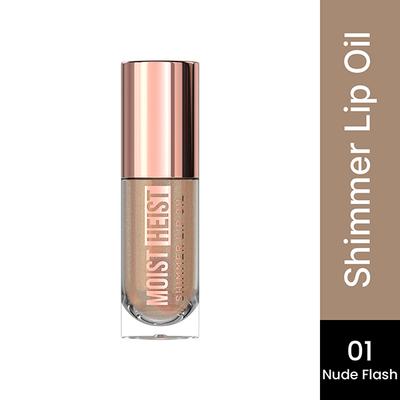 Swiss Beauty Moist Heist Shimmer Lip Oil, Luminous Shine, Hydrating, Lightweight -1 Nude Flash 4.8 gm - Lip Glosses