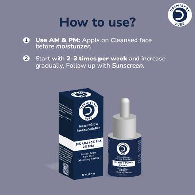 Dermistry 30% AHA 5% PHA 2% BHA Instant Glow Peeling Solution 30 ml - Masks & Peels