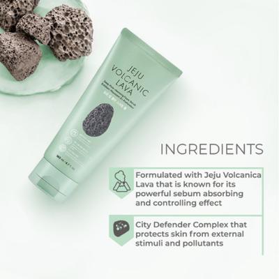 The Face Shop Jeju Volcanic Lava Deep Pore-Cleansing Foam Scrub 140ml - Scrubs & Exfoliants