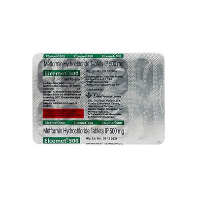 ELCEMET 500 Tablet 10's - Diabetes-Ant