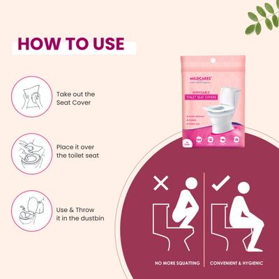Mildcares Disposable Toilet Seat Covers 10's - Intimate Hygiene
