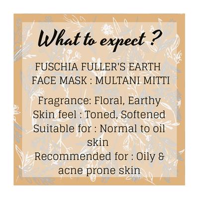 Fuschia Fuller's Earth Face Mask - Multani Mitti 50 gm - Masks & Peels