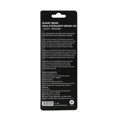SUGAR Cosmetics Blend Trend Dual Eyeshadow Brush - 412 Flat + Round 17 gm - Eyeshadow, Bases & Primers