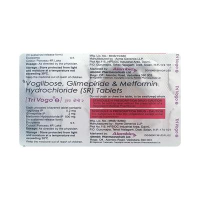 Trivogo 2 Tablet 10'S - Diabetes-Ant