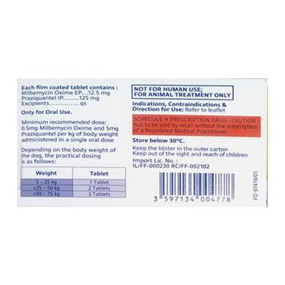 MILPRO (VET) (ABOVE 5 KG) DEWORMER FOR DOG Tablet 4's - Veterinary-Pharma