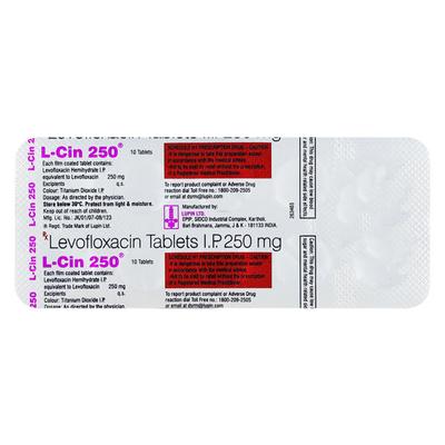 L Cin 250mg Tablet 10'S - Bacterial Infections-ABC