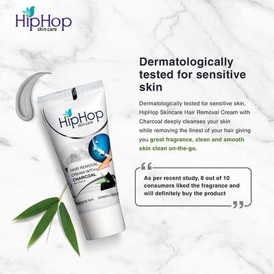 HipHop Hair Removal Cream with Charcoal - Sensitive Skin 25 gm - Shaving & Hair Removal