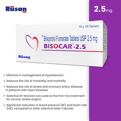 Bisocar 2.5mg Tablet 10'S - Hypertension-Bet