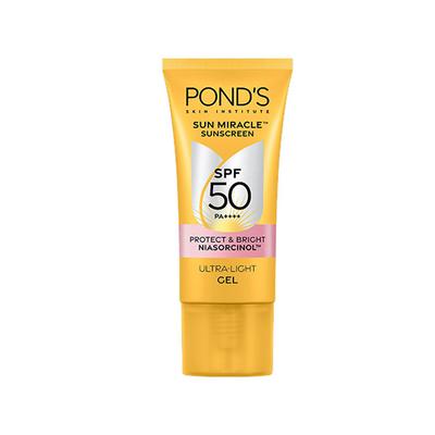 POND'S Sun Miracle, with SPF 50, Ultra Light Gel Sunscreen for Radiant Skin 50gm - Body Sunscreen