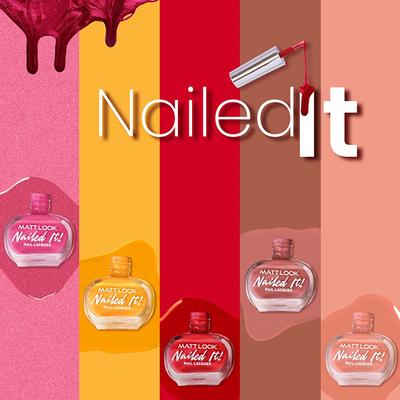 Matt Look Nailed It Nail Polish, Chip Free, Quick Dry, Longer Stay, Highly Pigmented Lacquer, Natural Finish , Black Cherry 53 10 ml - Nail Polish