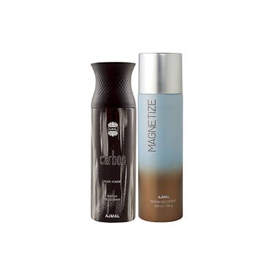 Ajmal Carbon And Magnetize Deodorants Pack of 2 200 ml - Deodorants/Roll-Ons