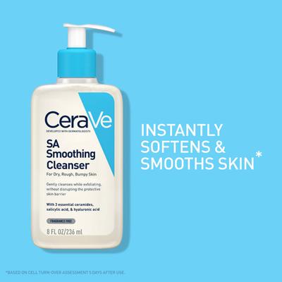 CeraVe SA Smoothing Cleanser For Dry, Rough & Bumpy Skin, Face wash with Salicylic Acid & Ceramides 236 ml - Face Washes