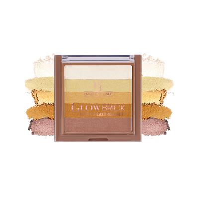 Half N Half Glow Brick Multi-Use Baked Highlighter with 5 Highlighting Shades, Luminous Gold 05 7.5 g - Highlighters & Illuminators