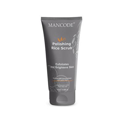 Mancode Polishing Rice Face Scrub Exfoliates And Brightens Skin 100 gm - Scrubs & Exfoliants